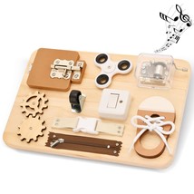 Busy Board For Toddlers - Montessori Toys For 1 2 3 4 Years Old - Wooden Sensory - £39.86 GBP