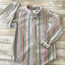 Gymboree Boys Pastel Stripe Shirt LS Button-Up Preppy Spring Rainbow EUC... - £4.66 GBP