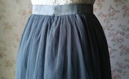 DARK GRAY Long Tulle Skirt Women Custom Plus Size Holiday Tulle Skirt image 5