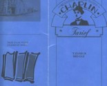 Chaplin Restaurant Tearoom &amp; Taverne Menu Brugge Belgium - $17.82