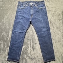 Levis 505 Jeans Mens Blue Dark Wash Denim Cotton Size 36x30 - $34.99