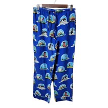 Nick &amp; Nora Small State Snow Globe Blue &amp; Teal Flannel Sleep Pant - £22.35 GBP