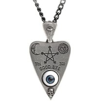 Alchemy Gothic Ouija Planchette Pendant Taxidermal Eye Skull Necklace Wicca P766 - £31.41 GBP