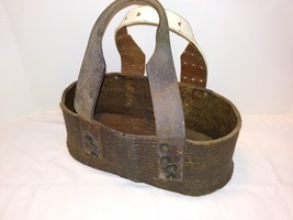 1800&#39;s Primitive Americana Handmade Rough Sawn Wooden Tool Carrier Cady Box - $84.15