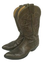 Nocona Mens Vintage Brown Western Cowboy Country Leather Boots 9.5 B Pul... - £54.17 GBP