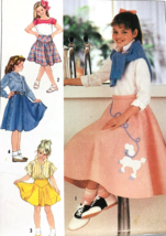 Simplicity 7269 Poodle Skirt Full Circle Western 50&#39;s Costume Pattern 10 12 14 - £11.21 GBP