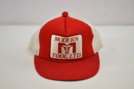 Modern Tools Mesh Trucker Hat Snapback Adjustable Cap Red White Size a J... - $19.34