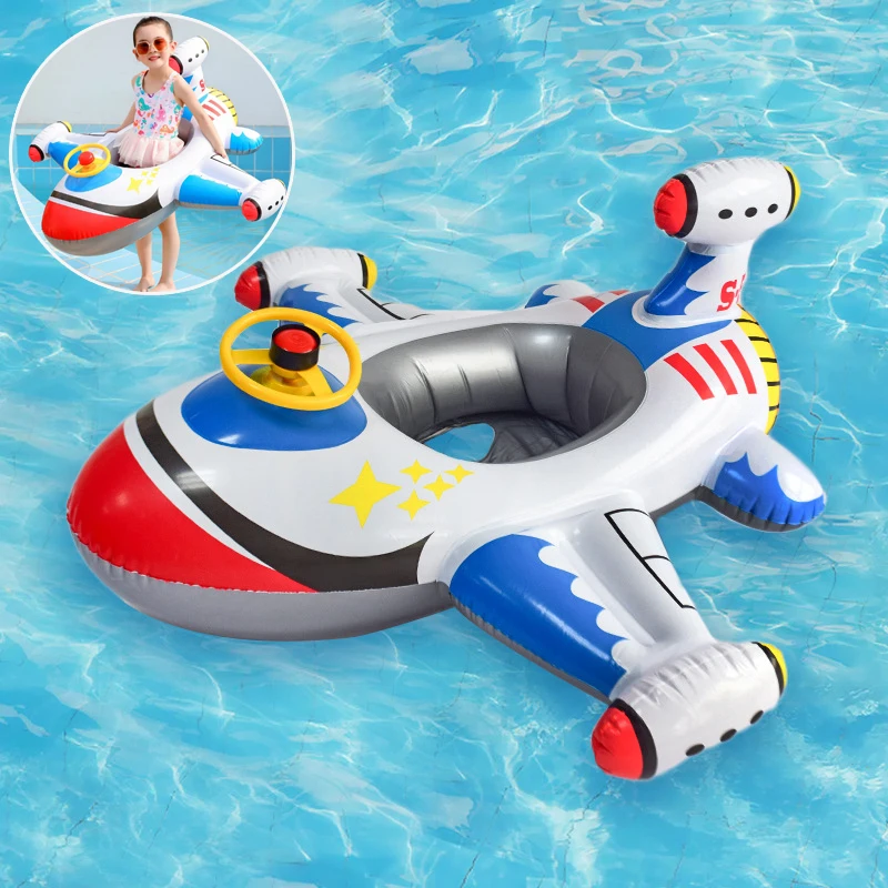 Baby Swimming Circle Airplane Float Pool Swimming Ring Inflatable Circle... - $21.55+
