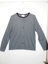 Women&#39;s Kathie Lee Collection  Button Close Cardigan Sweater Charcoal Gray L - £11.98 GBP