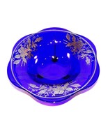 GORGEOUS VINTAGE COBALT BLUE STERLING OVERLAY GLASS 12 1/4&quot; 3-BALL FOOTE... - $168.08 CAD