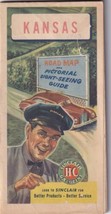 Original 1940&#39;s Sinclair Gasoline Kansas Advertising Road Map Sight Seeing - £3.19 GBP