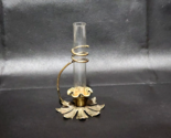 Vintage Brass &amp; Glass Propagation Tube Vase Planter Bud Vase Metal Flowe... - £22.07 GBP