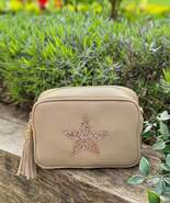 Sand Cross Body Handbag with Gold Star - $70.06 CAD