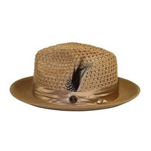 Men's Summer Spring Braid Straw style Hat by BRUNO CAPELO JULIAN JU911 Tan image 5