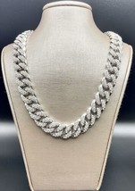 20 Inch Cuban Link Chain 18K White Gold Plated 14mm For Men And Women - £24.36 GBP