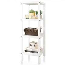 Bathroom Storage Shelf, 4-Tier Bamboo Rack Organizer, Multifunctional Shelving U - £72.75 GBP