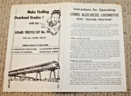 Lionel Postwar #230 Alco Instruction Sheet #230-6 8-61 Nice - $20.00