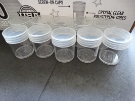 10 Whitman Half Dollar Round Clear Plastic Coin Storage Tubes Screw On Caps - £10.16 GBP