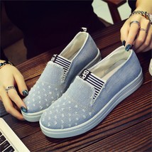 New Flat Shoes Ladies School Canvas Casual Flat Soft And Comfortable Sho... - £20.58 GBP
