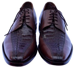 Exceptional Red Devil Sterling Crocodile Leather Vamp Horn Back Men Office Shoes - $399.99