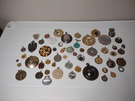 Lot Of Over 50 Round And Oval Shaped Pendants And Charms - £39.96 GBP