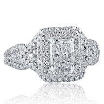 Authenticity Guarantee 
950 Platinum 1.85 Ct Radiant Cut Diamond Engagement H... - £4,365.19 GBP