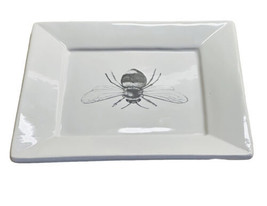 Ceramic Bee 6 Inches White Plate-Apetaizer/Candy Plate-Collectible- - $25.62