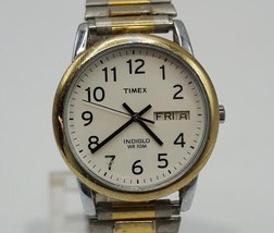 Timex Analogico Al Quarzo Orologio da Uomo Indiglo 30m Wr Elastico Fascia Nuovo - £28.38 GBP