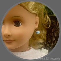 Blue White Swirl Glass Dangle Doll Earrings • 18 Inch Fashion Doll Jewelry - £3.85 GBP