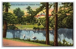 Geese on Pond Laurelhurst Park Portland Oregon OR UNP Linen Postcard N26 - £2.68 GBP