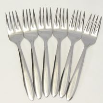 Oneida Jennifer Luann Salad Forks 6 3/4&quot; Stainless Glossy Lot of 6 - $548.11 MXN
