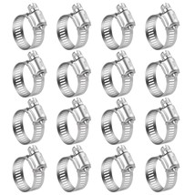 Stainless Steel Hose Clamps - 16 Pack Worm Gear Drive Hose Clamps Sae 16... - $24.99