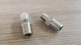 NEW 304 STAINLESS STEEL ADAPTER 1/4&quot; NPT MALE X 1/8&quot; NPT MALE (2 PCS) - £6.61 GBP