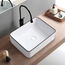 Karamag White Vessel Sink,Rectangle 19&quot;X15&quot; Bathroom Sink Above Counter - £81.80 GBP