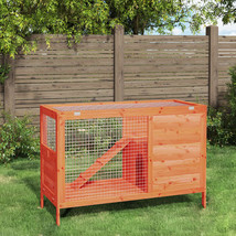 vidaXL Rabbit Hutch Brown Solid pine wood Standard Durable - $4,231.62 MXN