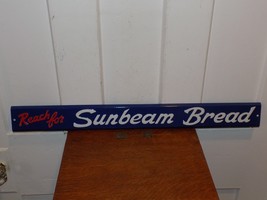 Vintage Reach For Sunbeam Bread Embossed NOS Metal Door Push - $6,643.28 MXN