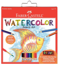 Faber-Castell 15 Piece Watercolor Pencil Paper Art Set for Beginners Age... - $9.99
