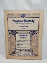 Hungarian Rhapsody Franz List Series Six Music Sheet - $49.49