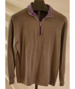 Bobby Jones Gray Pima Cotton 1/4 Zip Pullover Size L Sweatshirt Sweater - $24.74
