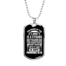 The Name Of The Lord Christian Necklace Stainless Steel or 18k Gold Dog Tag 24&quot; - £37.31 GBP+