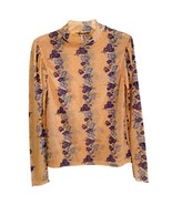 Free People Amber Sheer Floral Stripe Mock Neck Top - $46.75