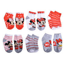 Disney Minnie Mouse and Daisy Duck Baby Girl Crew Socks 6-Pack Multi-Color - £14.24 GBP