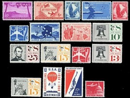1952-1962 Year Sets of 17 Airmail Commemorative Stamps Mint Never Hinged - £14.34 GBP