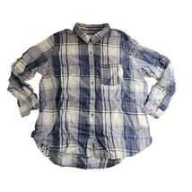 Universal Thread large blue long sleeve plaid button up shirt - £9.03 GBP