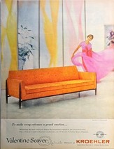 KROEHLER- Furniture - 1960 Vintage Print Ad-Retro-Home Decor-Fashion-Sof... - $8.30