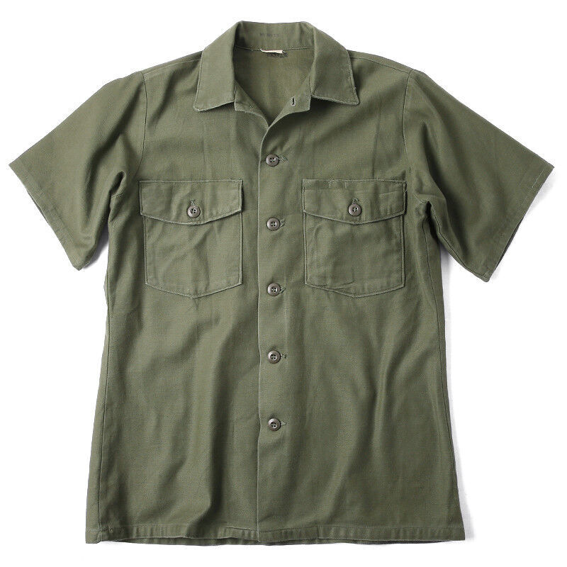 Rare OG-507 Vietnam Era USAF Durable Press Short Sleeve Utility Olive Drab Shirt - £63.73 GBP