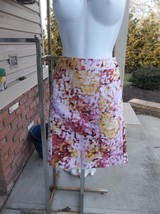 Nwot Ann Taylor Loft Pink&amp;Yellow Print Skirt 10P - £17.30 GBP