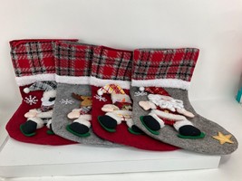 4PCS Christmas Stocking Santa Candy Gift Bag Sock Xmas Tree Hanging Orna... - £21.88 GBP