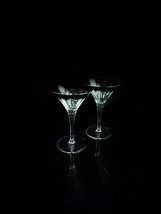 Faberge Grand Duke Black &amp; Clear  Crystal Martini Glasses - $8,566.41 MXN