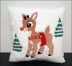 NEW Pottery Barn Rudolph The Red Nosed Reindeer Pillow 16&quot; square - $159.99